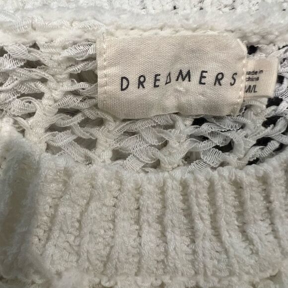 Dreamers Open knit Crew neck Sweater Size M/L - Picture 7 of 7